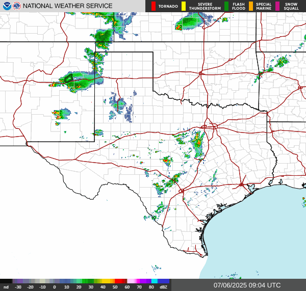 Weather radar map